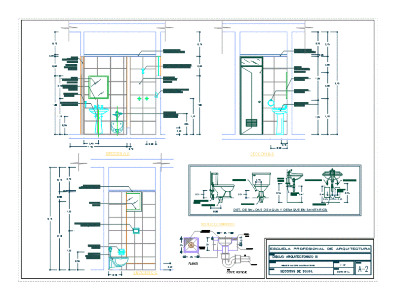 Bath DWG Section for AutoCAD