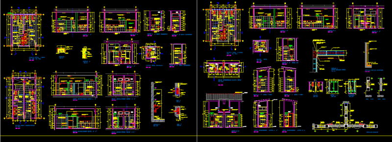 Bath Rooms Health Secretary DWG Section for AutoCAD