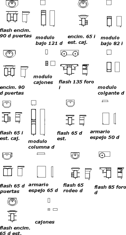 Bathrom Fittings Flash DWG Block for AutoCAD