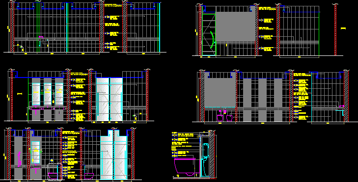 toilet bathroom dwg autocad section elevation cad sectional interior library