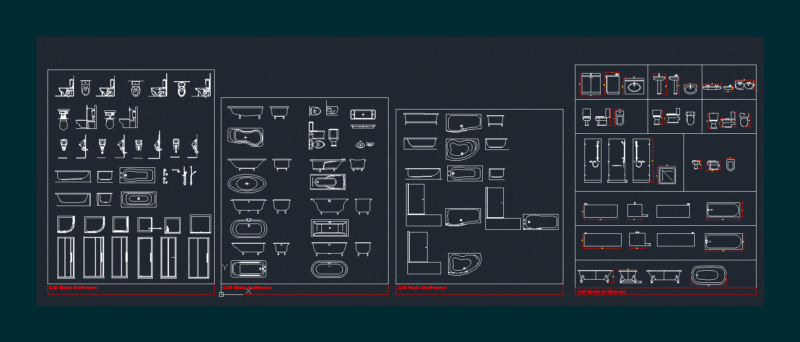 Bathroom Blocks DWG Block for AutoCAD