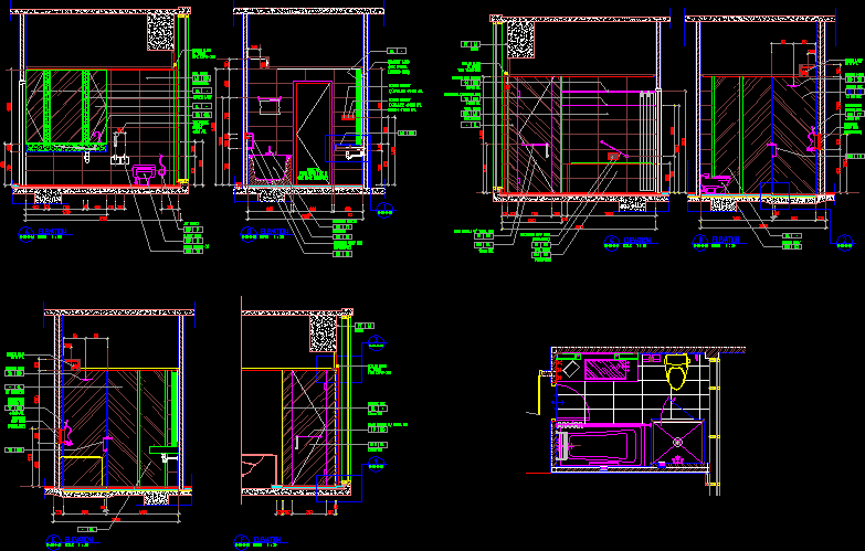 Bathroom Detail DWG Detail for AutoCAD • Designs CAD - Bathroom Detail Dwg Detail For AutocaD 42451