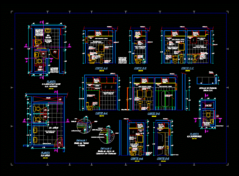 Bathroom Details DWG Detail for AutoCAD