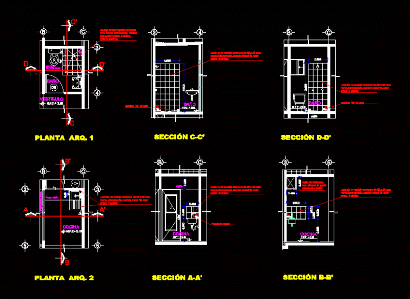 Bathroom Details DWG Detail for AutoCAD