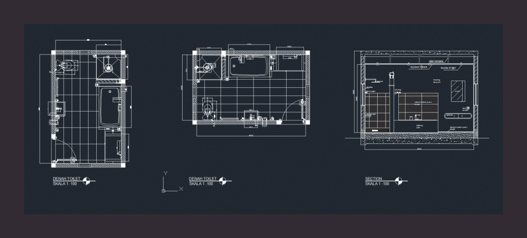 Bathroom DWG Section for AutoCAD