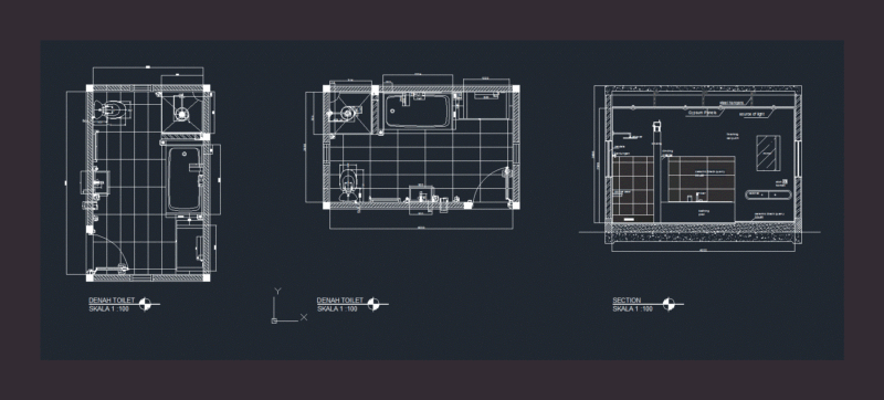 Bathroom DWG Section for AutoCAD