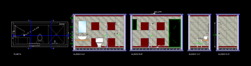Bathroom Exploded DWG Detail for AutoCAD