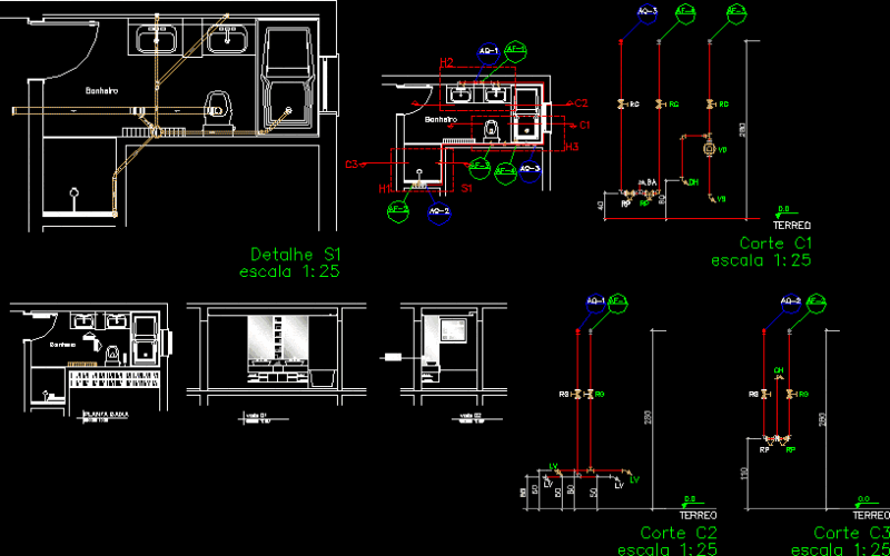 Bathroom Isometric DWG Block for AutoCAD