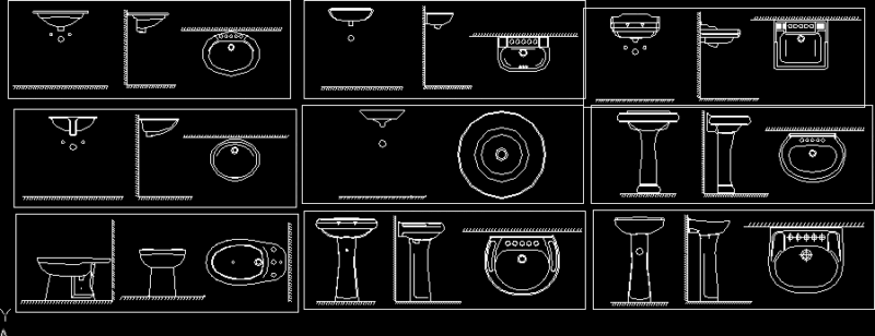 Bathroom Sets DWG Block for AutoCAD