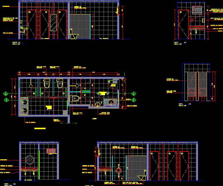 Bathrooms - Details DWG Full Project for AutoCAD Designs CAD