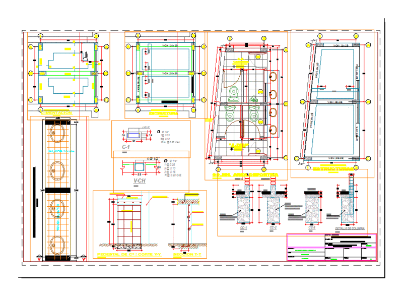 Bathrooms – Initial Center Tacna DWG Plan for AutoCAD