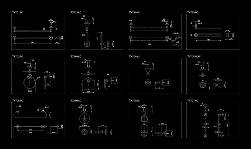 Bathrooms And Pipe Fittings DWG Block for AutoCAD