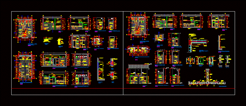 Bathrooms DWG Detail for AutoCAD