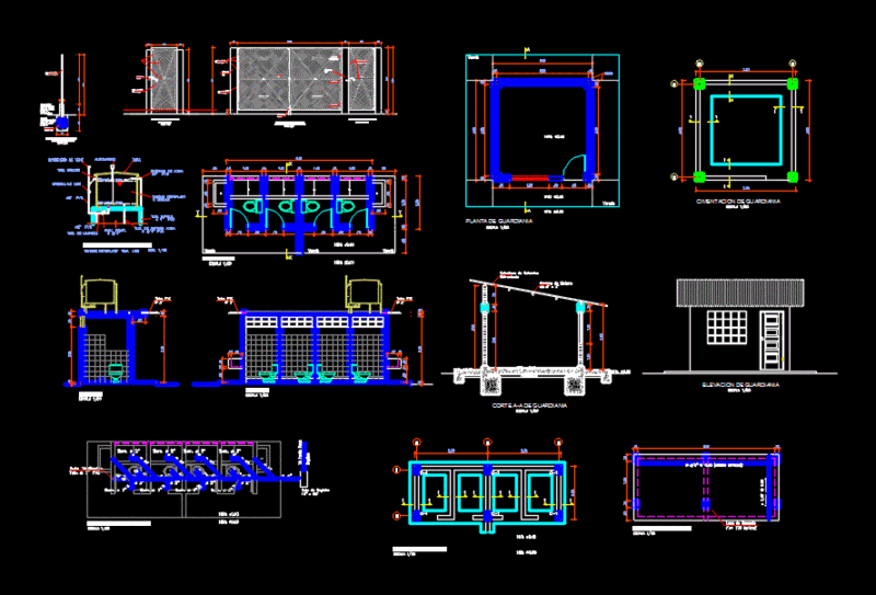 Bathrooms DWG Section for AutoCAD