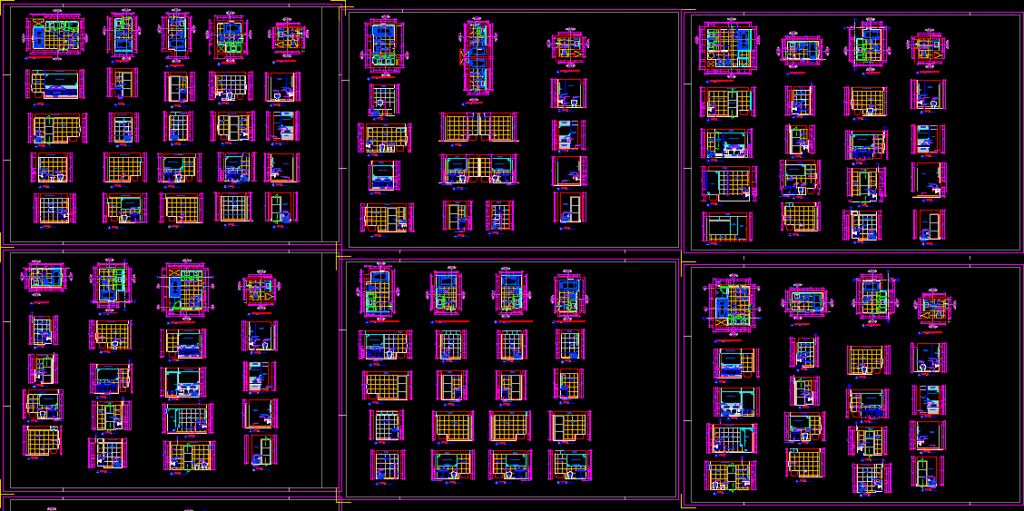 Bathrooms DWG Section for AutoCAD