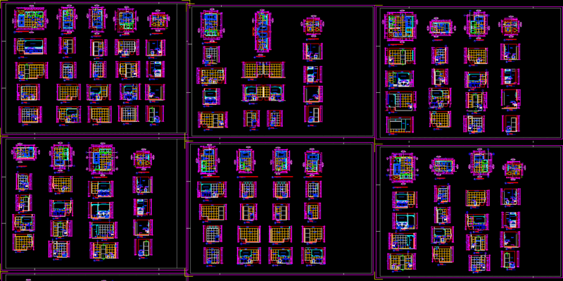 Bathrooms DWG Section for AutoCAD