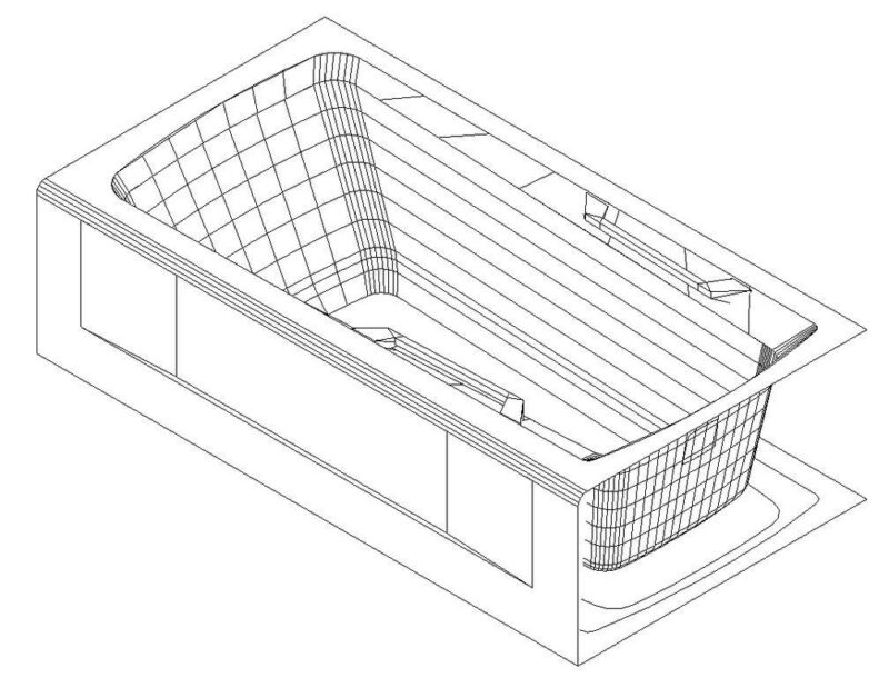 Bathtub 3D DWG Model for AutoCAD