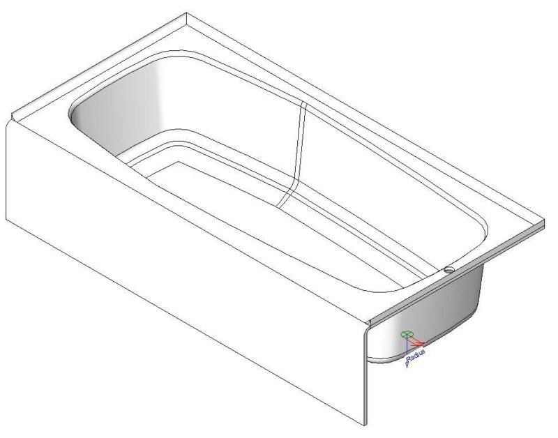 Bathtub 3D DWG Model for AutoCAD