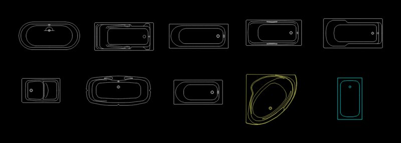 Bathtubs DWG Model for AutoCAD