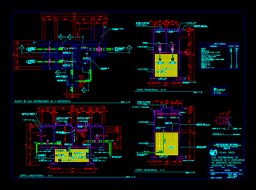 Box Of 3 Coupled To The Distribution Tank DWG Block for AutoCAD ...