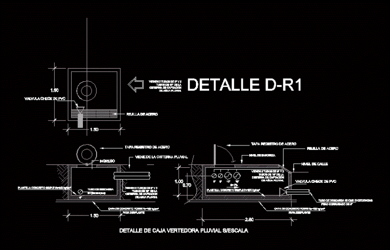 Box Release Pluvial DWG Block for AutoCAD