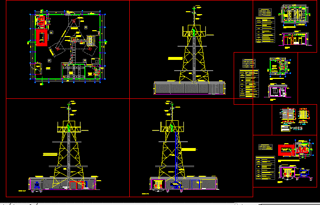 Bts Station Cell Phone Tower  DWG  Block for AutoCAD 