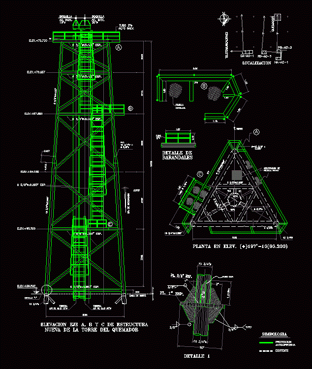 dwg electric tower