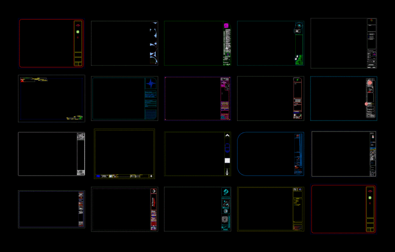 Cards And Frames Planes DWG Block for AutoCAD