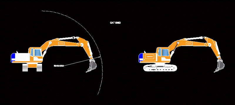Cat 336d Excavator DWG Block for AutoCAD