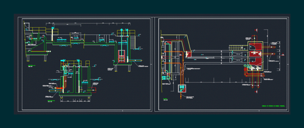 Channel Flow Measurement Parshall DWG Block for AutoCAD