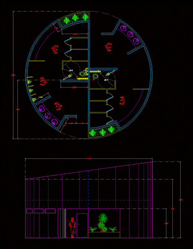 Circular Bath DWG Plan for AutoCAD