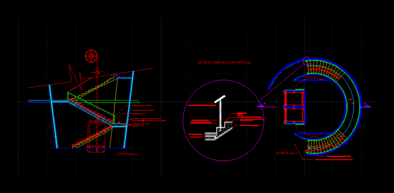 Circular Staircase DWG Detail for AutoCAD