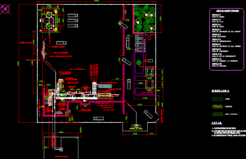 Collection Station For Natural Gas--Layout Of Piping DWG Block for