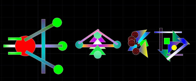 Composition Of Geometric Figures DWG Block for AutoCAD