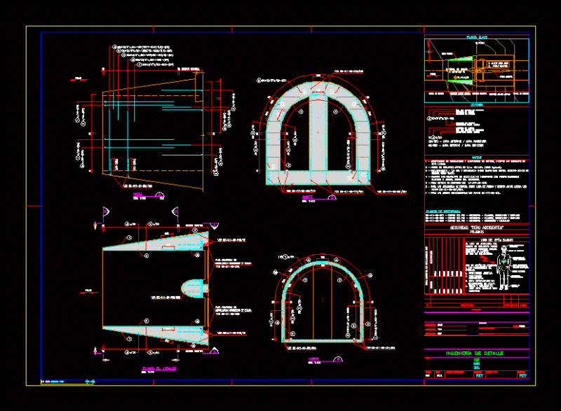 Concrete Detail Hydroelectric Power Station – River Diversion DWG Detail for AutoCAD