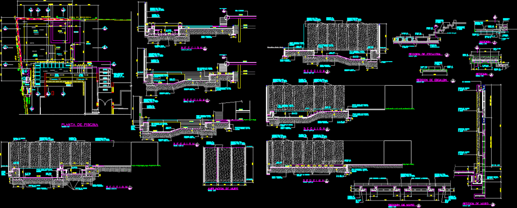 Concrete Pool DWG Section for AutoCAD