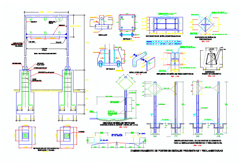 Concrete Posts DWG Detail for AutoCAD