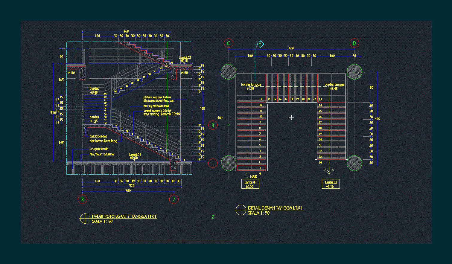 Concrete Stairs   01 DWG Section for AutoCAD • Designs CAD