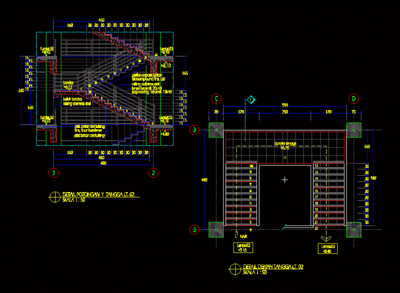 Concrete Stairs – 02 DWG Section for AutoCAD