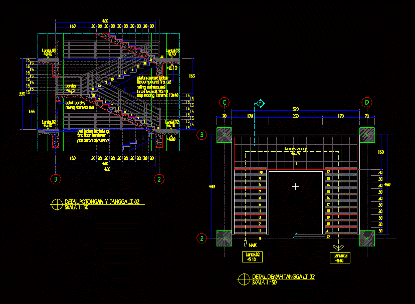Concrete Stairs 02 DWG Section for AutoCAD  Designs CAD