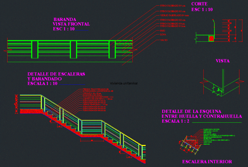 Construction Detail Stairs DWG Detail for AutoCAD