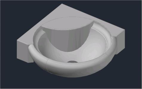 Corner Wash Basin Cad Block - Kitchen and Bath