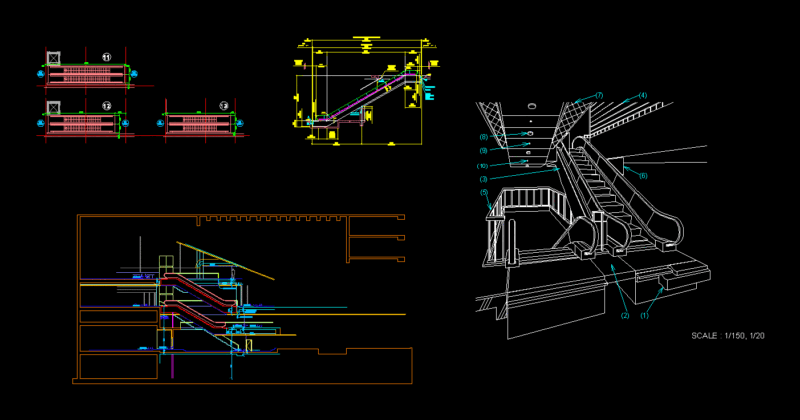 Detail Escalator DWG Detail for AutoCAD
