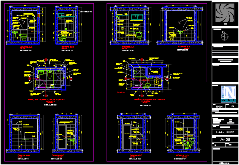 Detail Full Baths DWG Detail for AutoCAD