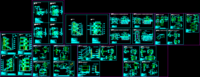 Detail Metallic Stairway DWG Detail for AutoCAD