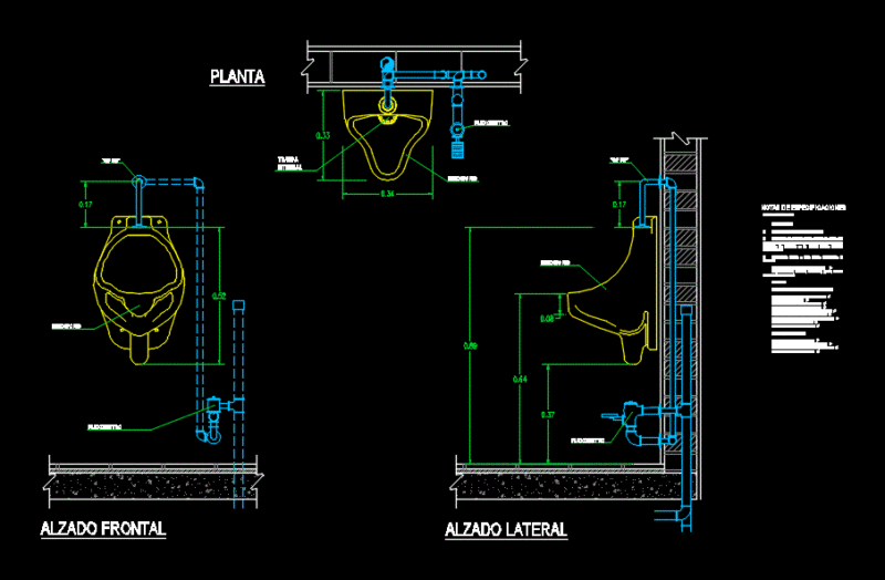 Detail Mingitorio DWG Detail for AutoCAD