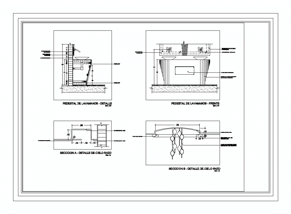 Detail Of Bathrooms DWG Detail for AutoCAD