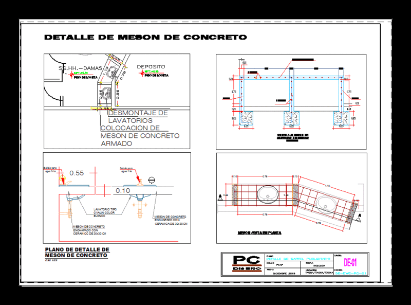 Detail Of Concrete Meson DWG Detail for AutoCAD