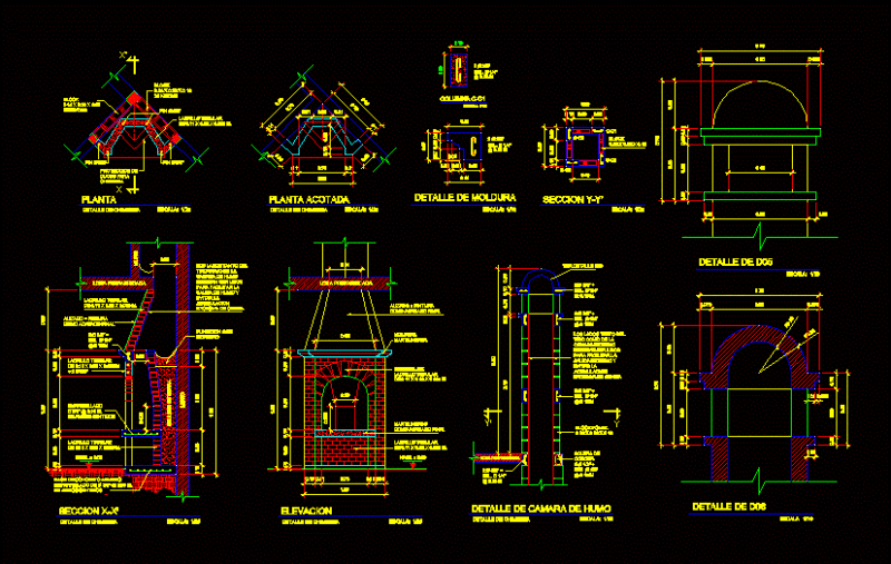 Detail Of Fireplace DWG Section for AutoCAD