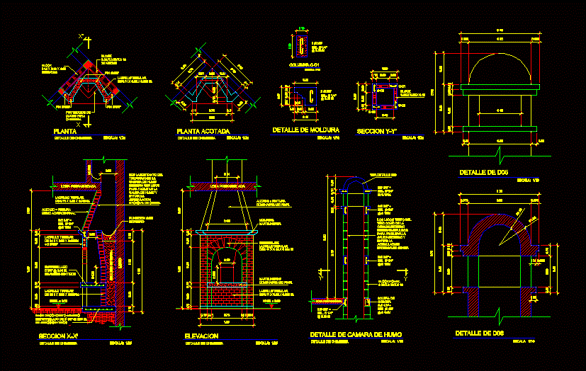 Detail Of Fireplace DWG Section for AutoCAD • Designs CAD